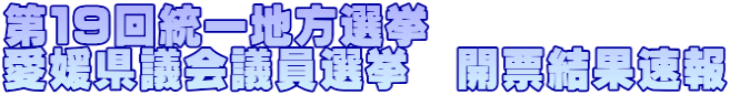 第１９回統一地方選挙 愛媛県議会議員選挙　開票結果速報