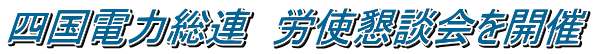 四国電力総連　労使懇談会を開催