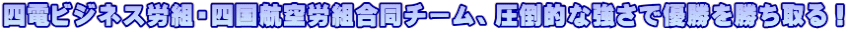 四電ビジネス労組・四国航空労組合同チーム、圧倒的な強さで優勝を勝ち取る！