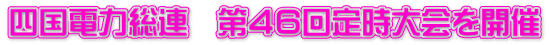 四国電力総連　第４６回定時大会を開催